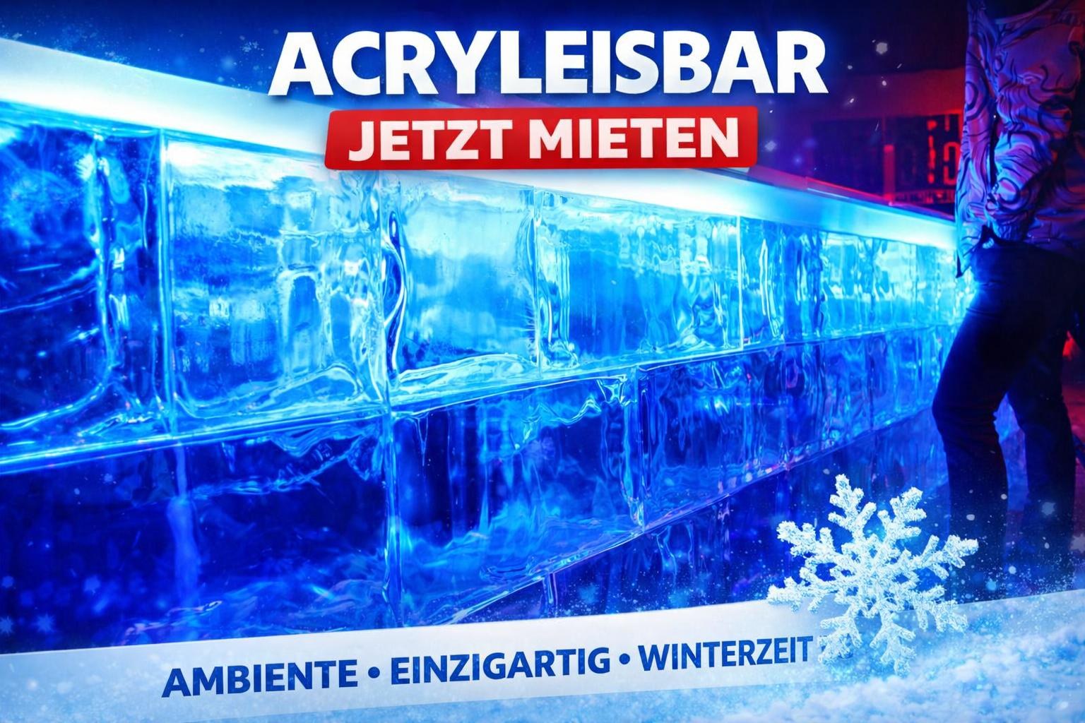 2 m Acryl Eisbar inkl. Rückwand – Co2 neutral – green event mieten in Bramsche