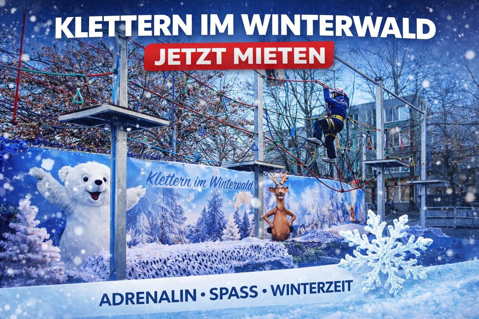 Klettern im Winterwald – Der mobile Kinderhochseilgarten als Winter-At mieten in Bramsche