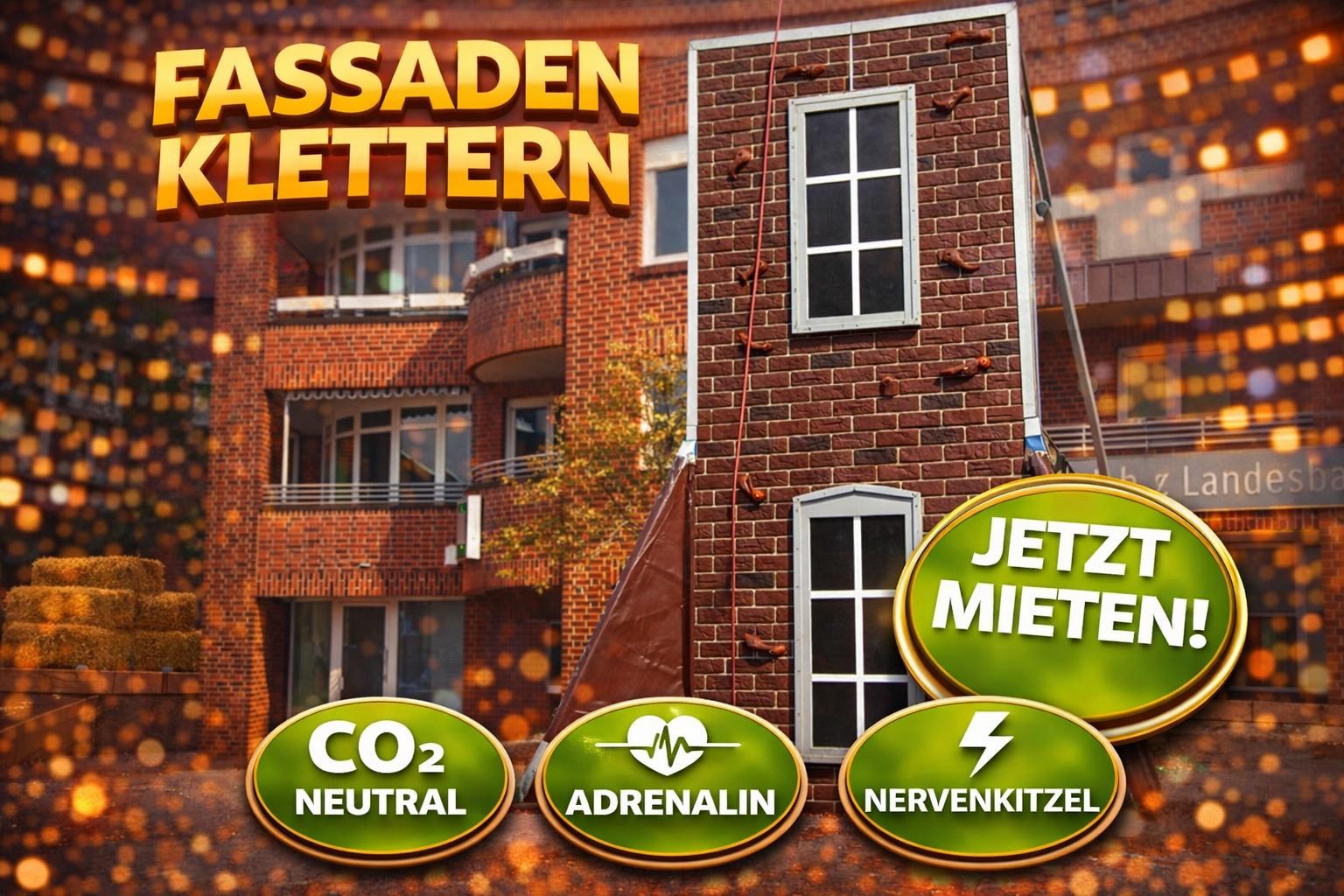 Fassaden Klettern – Co2 neutral - green event modul mieten in Bramsche
