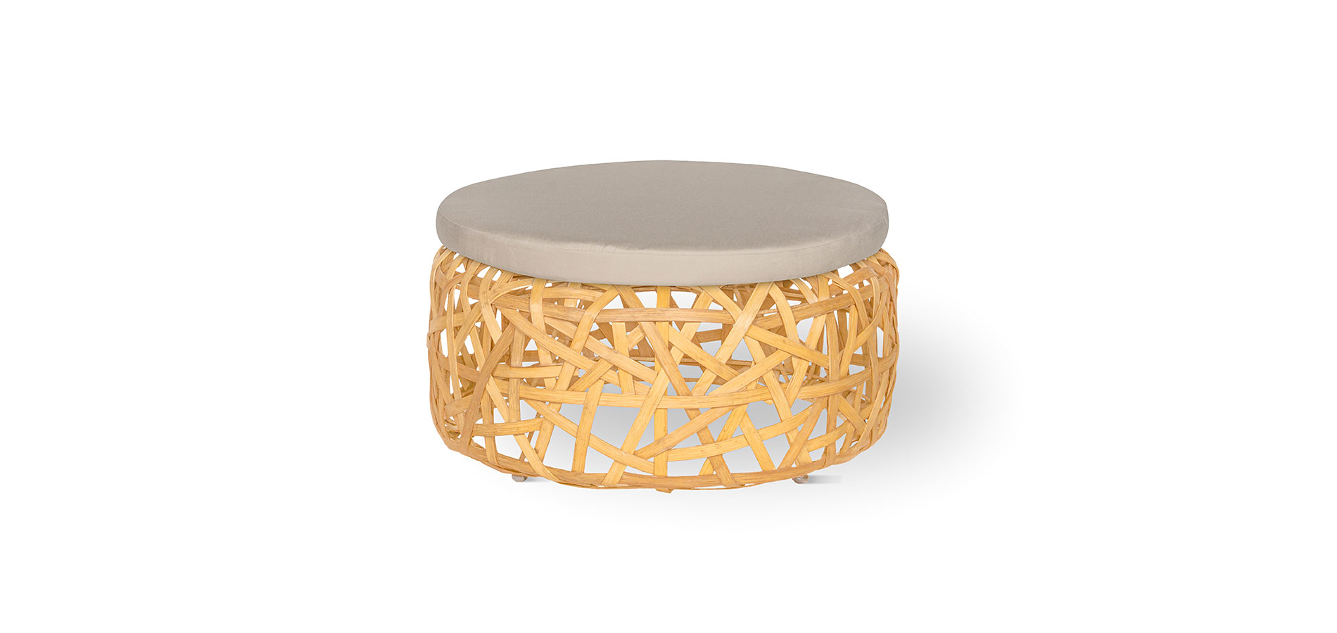 Rattan Pouf Baska mieten bei Furn4Rent