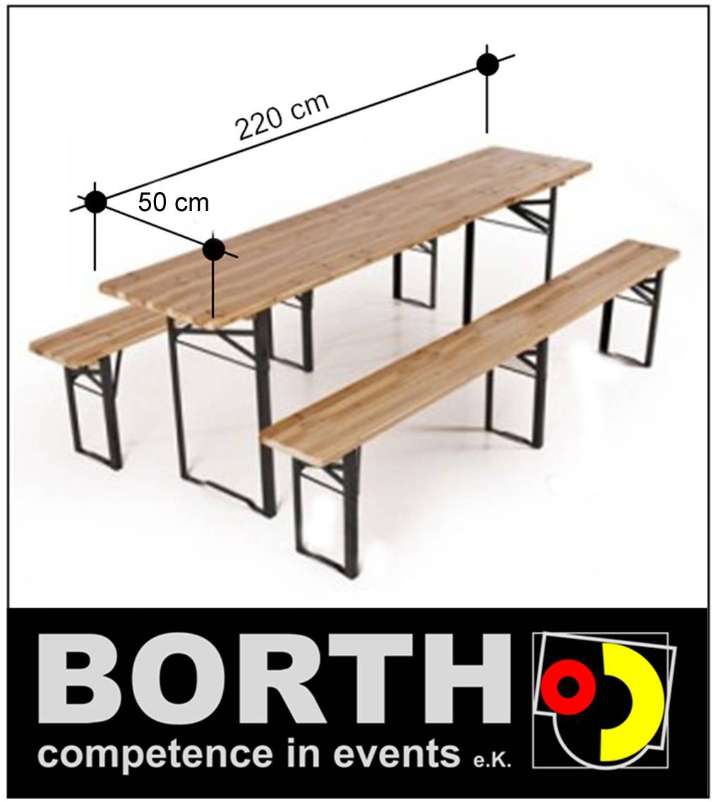 Una mesa y dos bancos para una fiesta