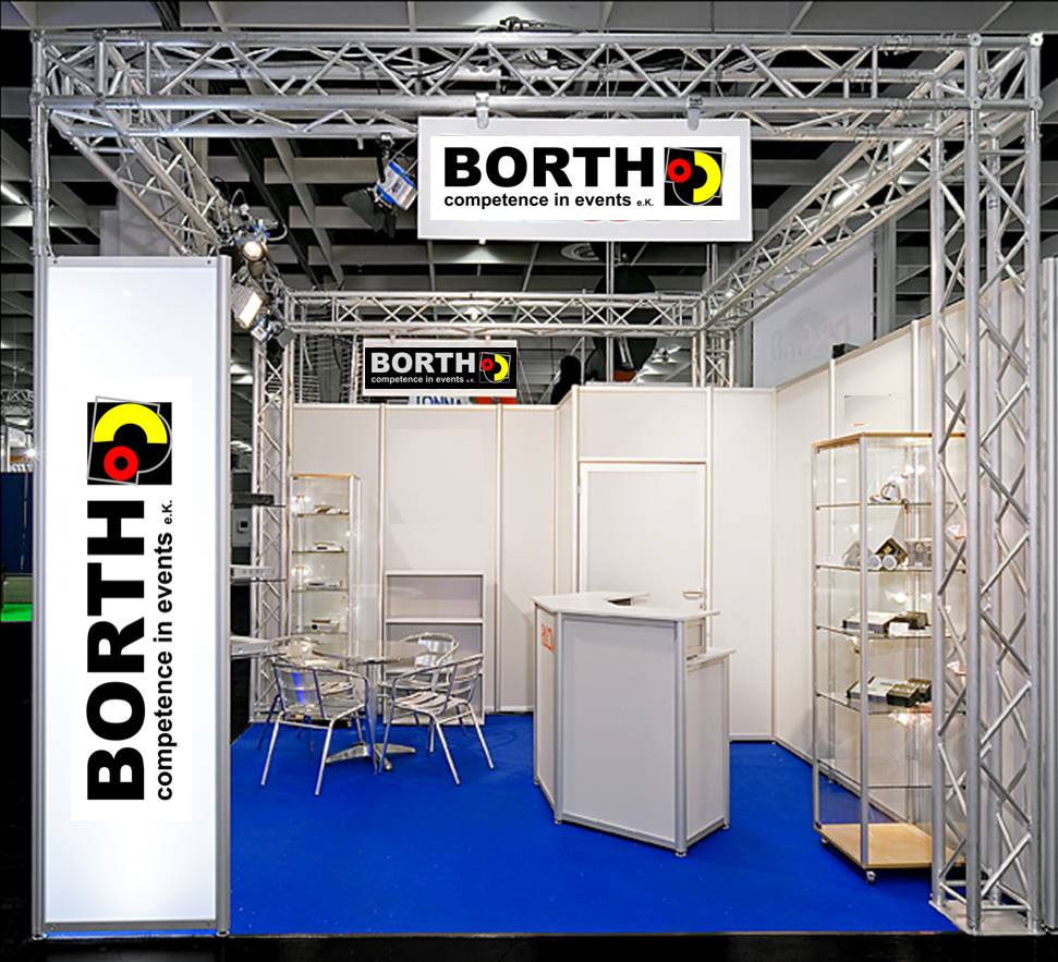 Traversensystem: 5 m x 5m,  Höhe: 6 m – 3