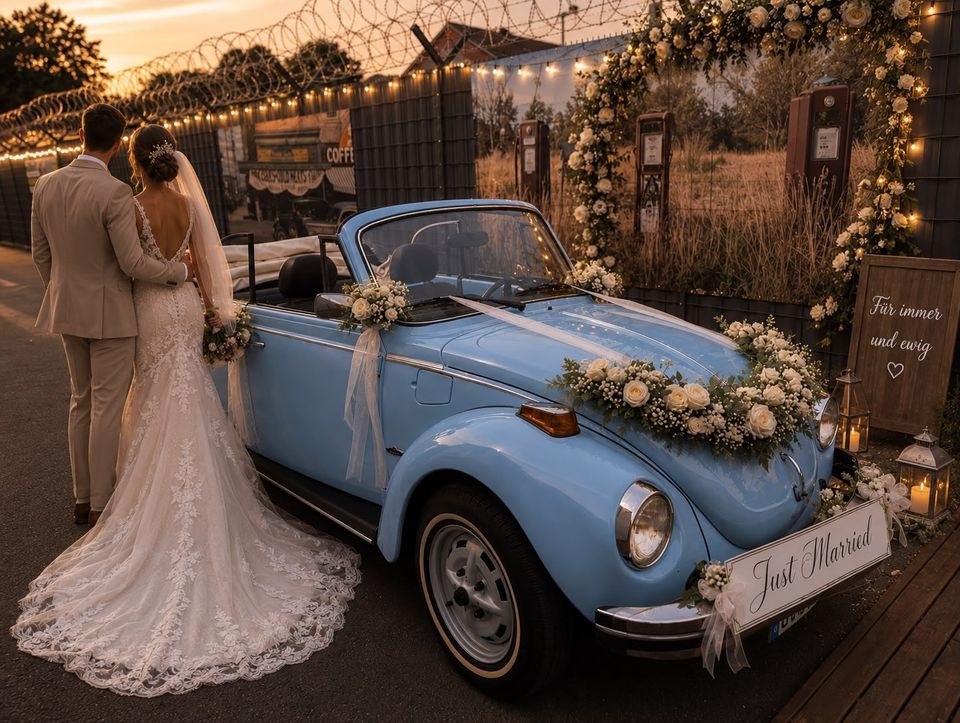 VW Käfer Cabrio Hochzei mieten in Harsewinkel bei RentundGo