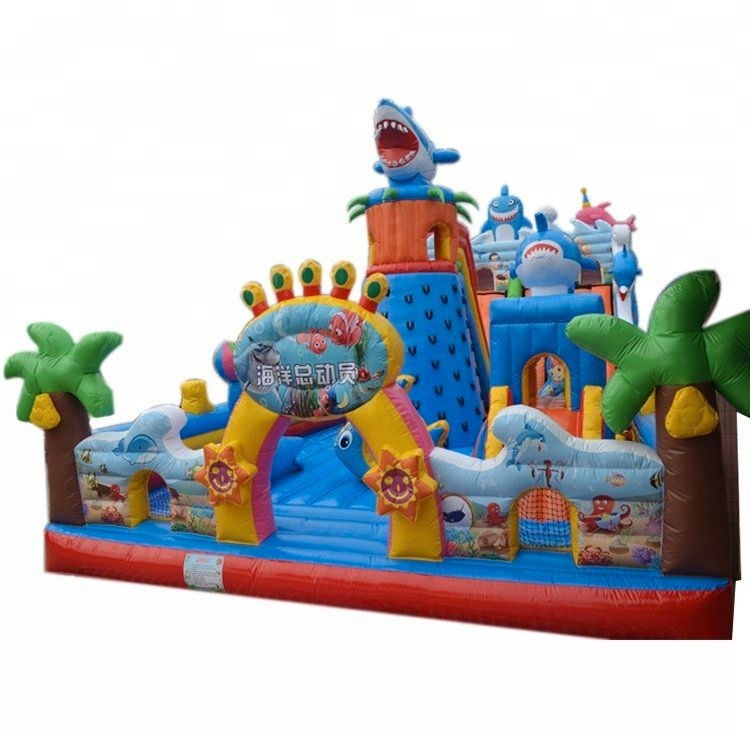 HÜPFBURG XXXL Tropical Shark Theme 19m x 9m mieten in Harsewinkel