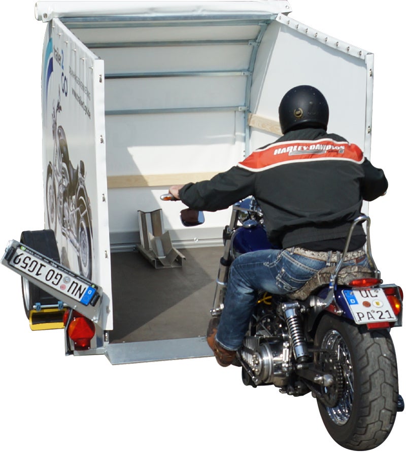 L Motorradanhänger für 1 Motorrad, gebremst 1,3 to. Absenkbar Octopus – 4