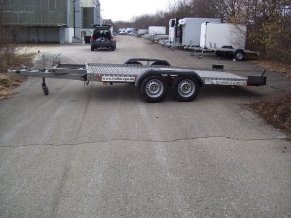 XL Autotransportanhänger, hydraulisch kippbar mit Seilwinde, Tieflader ZG 3,0 to. – 3