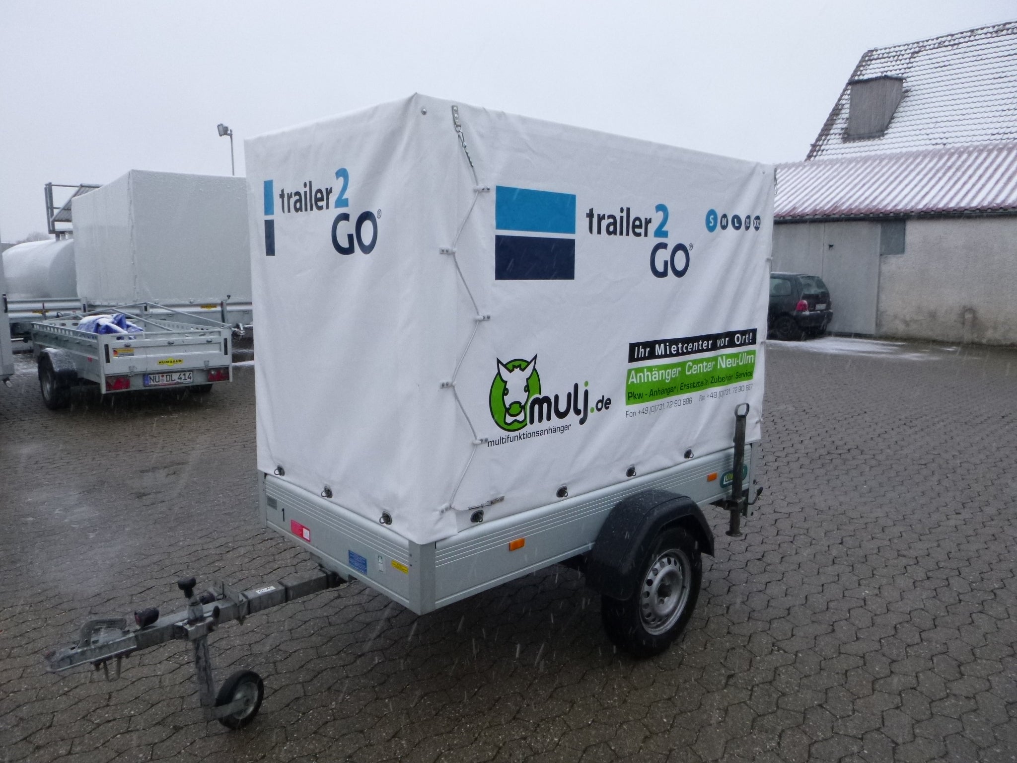 M mit Plane, Allzweckanhänger mit Plane, Anhänger mit Plane 160 cm, 750 kg Zul. Ges. Gewicht