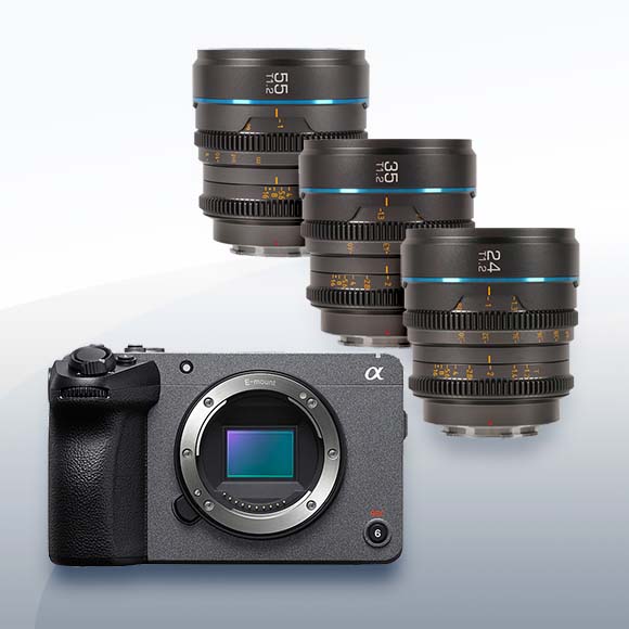 Sony FX30 + Sirui Night Walker Cine Objektiv Set (E-Mount) mieten – ab 62 €/Tag
