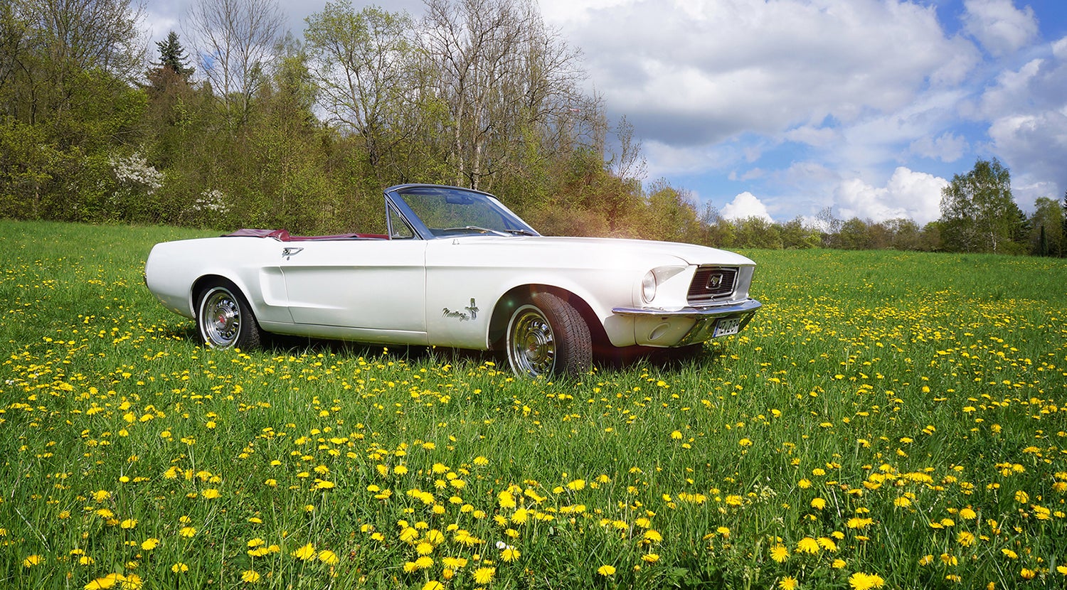 1967er Ford Mustang Cabriolet als Hochzeitsfahrzeug – 2