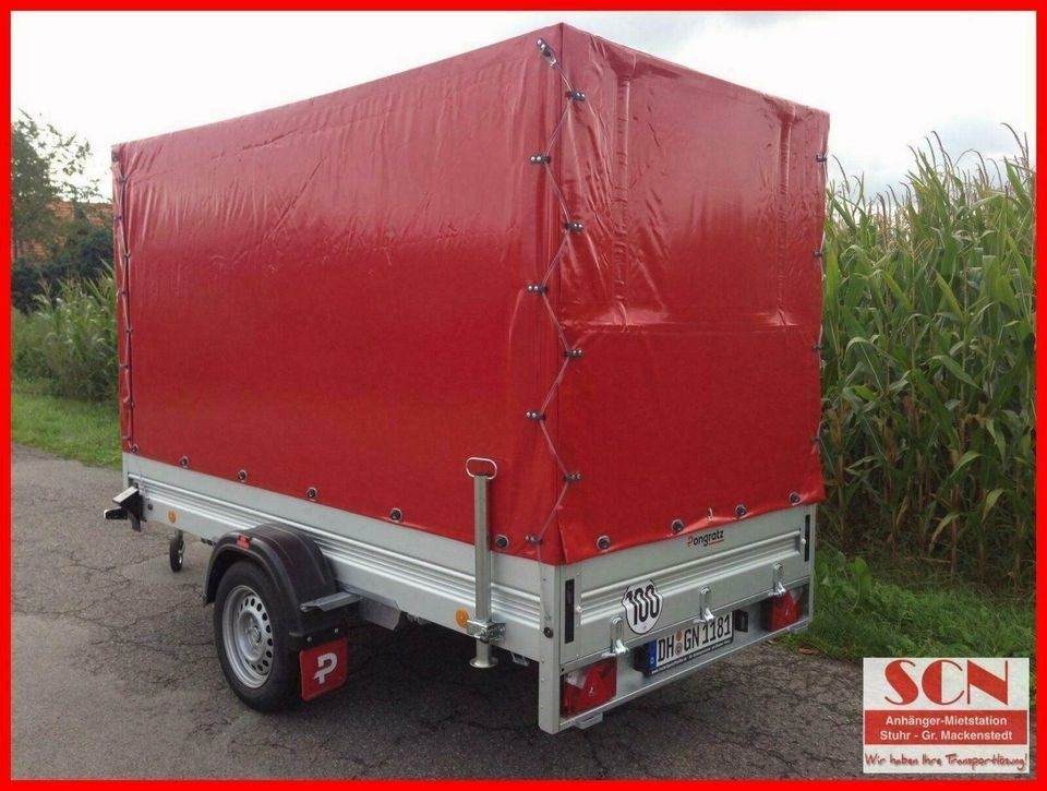 Pongratz Anhänger m Plane 1300kg 300x150x180 cm mieten in Stuhr – 2