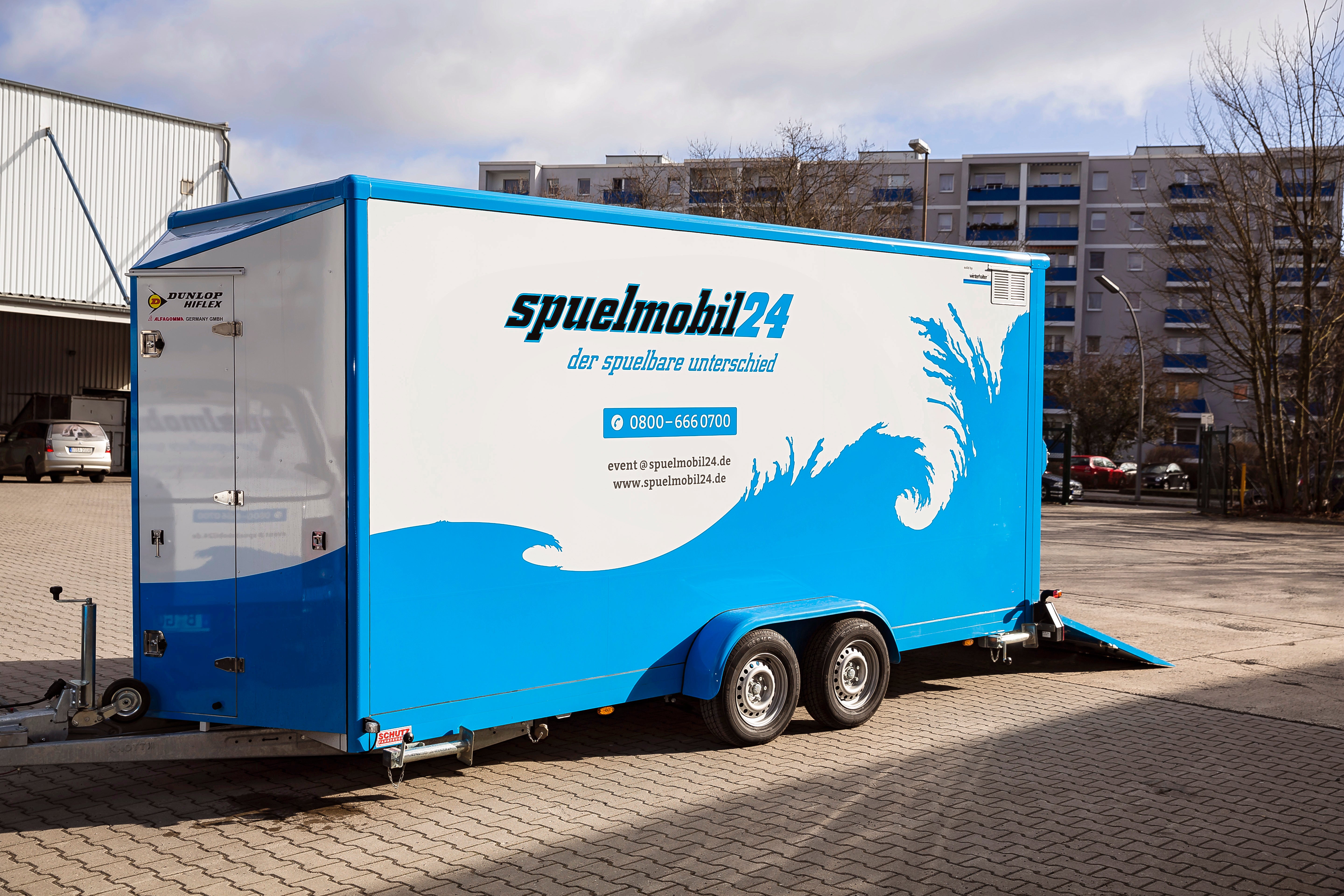 Spülmobil, mobile Spülküche, PT-Serie Winterhalter, Interimslösung, Havarielösung, Messen, Catering, Geschirrspüler