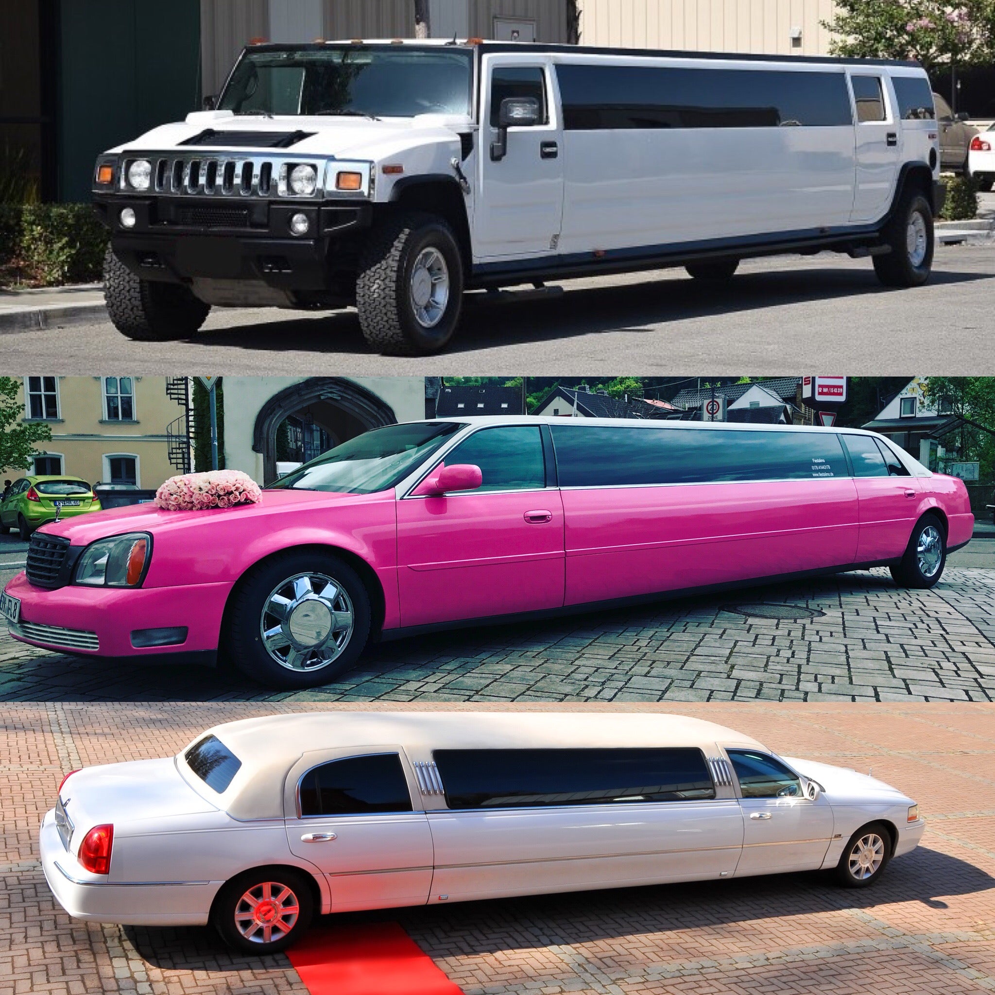 Stretchlimousine mieten,Lincoln Towna Car Weiß, Chrysler Mieten, Hummer H2 mieten – 4