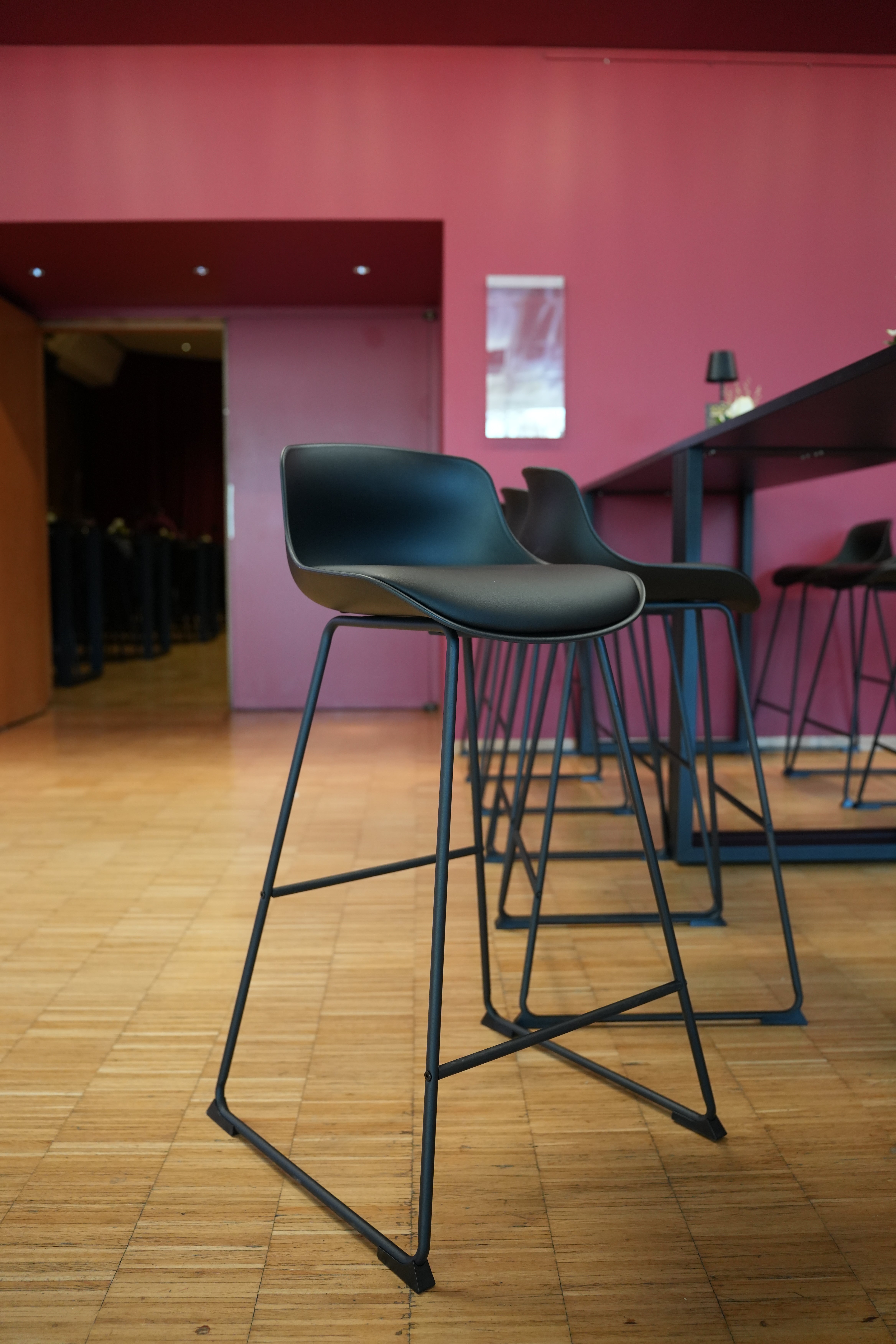 Barhocker Kunstlederoptik schwarz – 2