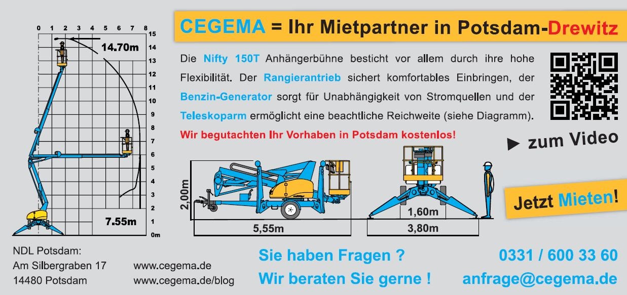 Nifty 150 - 15 Meter Anhängerbühne inkl. Teleksoparm - sofort mieten – 3