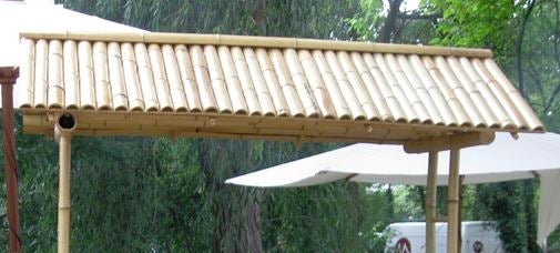 Bambusbar mit 3 Barhocker – 3