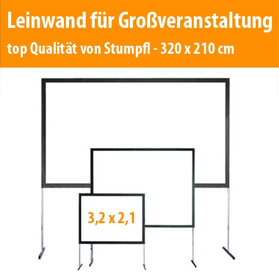 Beamer Leinwand 3,25 x 2,49 m Aufprojektion