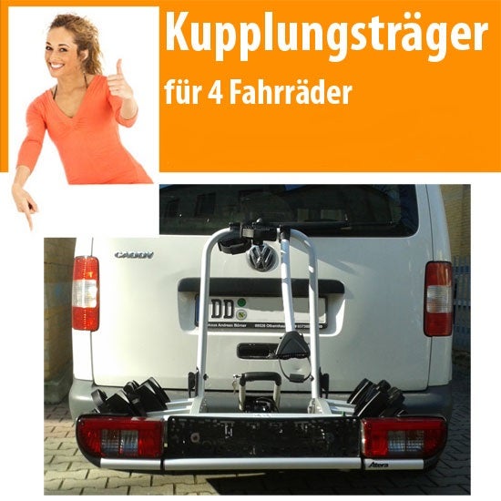 Premium Fahrradträger Atera DL 3+1 für AHK für 4 Fahrräder Fahrrad-Träger Anhängerkupplung Rad-Träger Kupplungsträger Radträger Träger Fahrräder Fahrradtransport