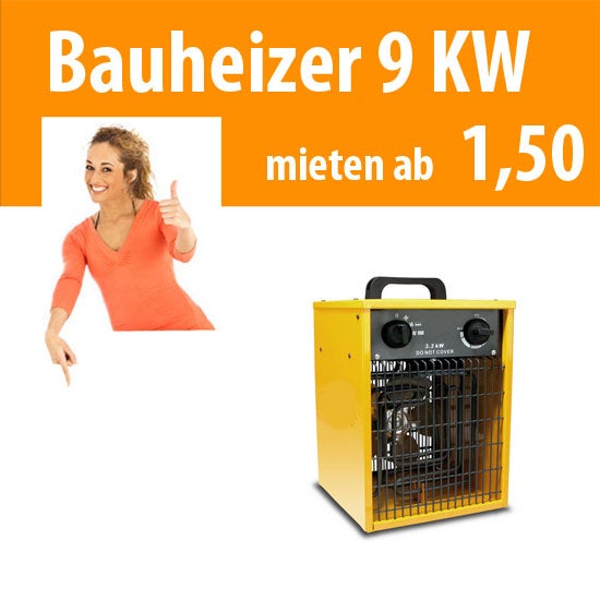 9 KW Elektroheizer Heizung Bauheizung mobil Heizlüfter Heizgebläse Gebläse Wärme Baustelle Bauheizer Heizer elektrisch