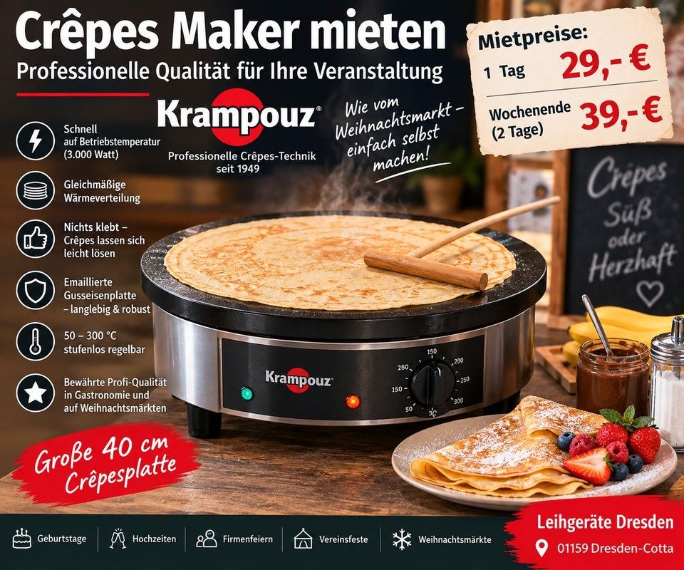 Profi Crepes Maker Crapemaker in Dresden mieten – Vermietung W.S.