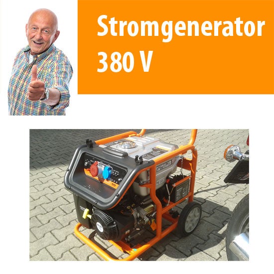 380 V - 3.000 / 230 V bis 5.400 W Stromaggregat, Stromerzeuger, Notstromaggregat, Stromgenerator Benzin
