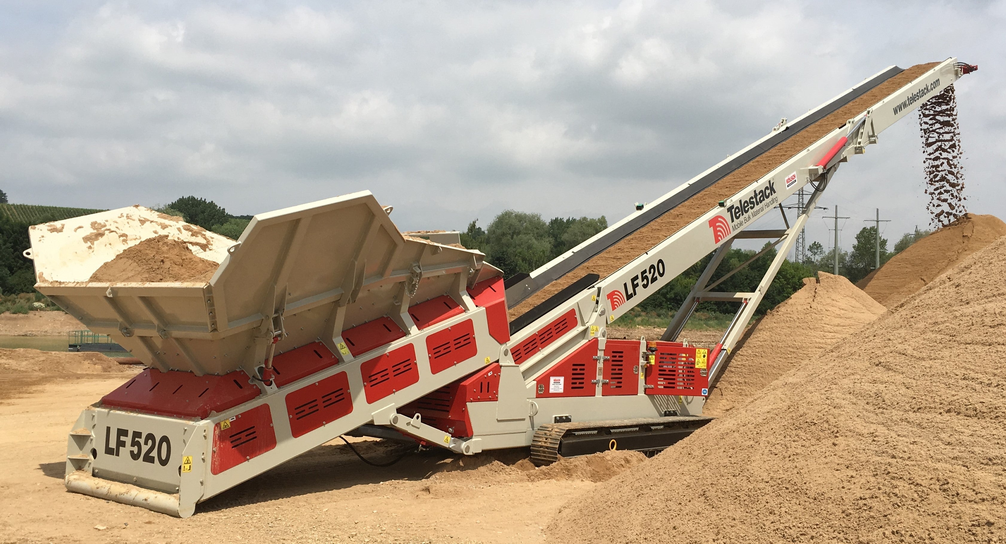 Telestack Typ LF 520 -Haldenförderband mit Aufgabetrichter