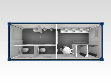 SANITÄRCONTAINER 6 M, WC UND DUSCHE mieten