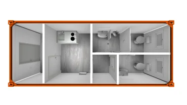 ANLAGEN-CONTAINER 6M MIT KLEINKÜCHE UND SANITÄRBEREICH mieten