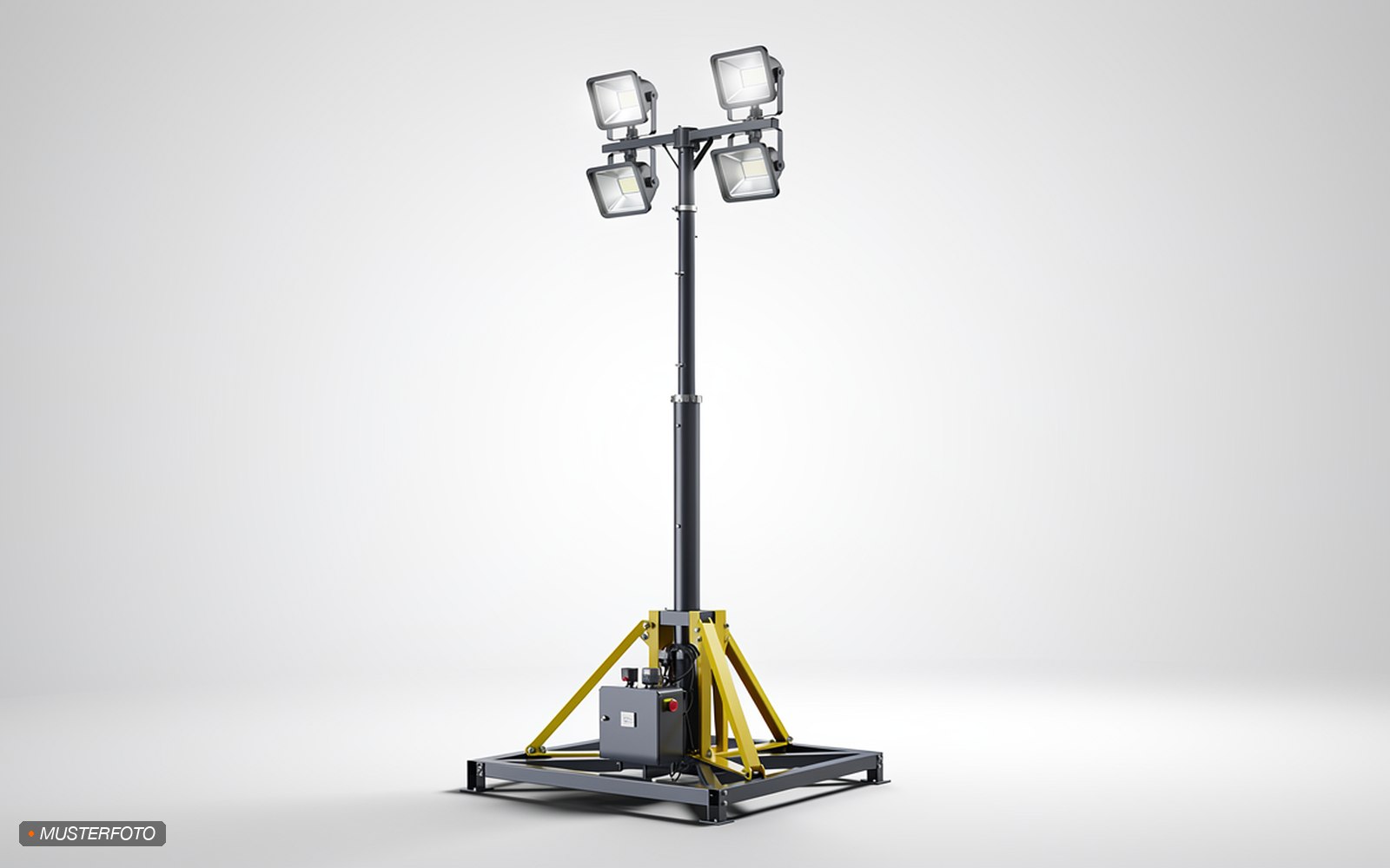 Stationärer Lichtmast, 4x160W, LED 230 V mieten