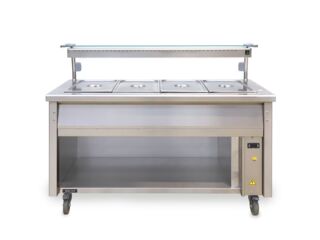 Ausgabetheke, Heißluft, 4 x 1/1-GN Wärmelampe, 2,6 kW, 400 V/16 A mieten