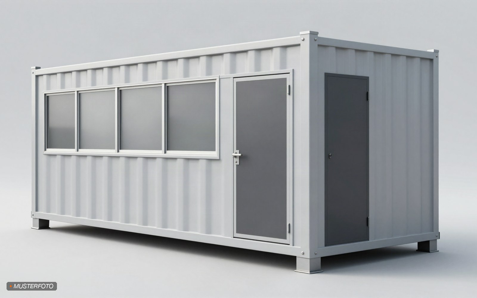 Kombinierter Raumcontainer, 6 Meter, mit Glaswand mieten