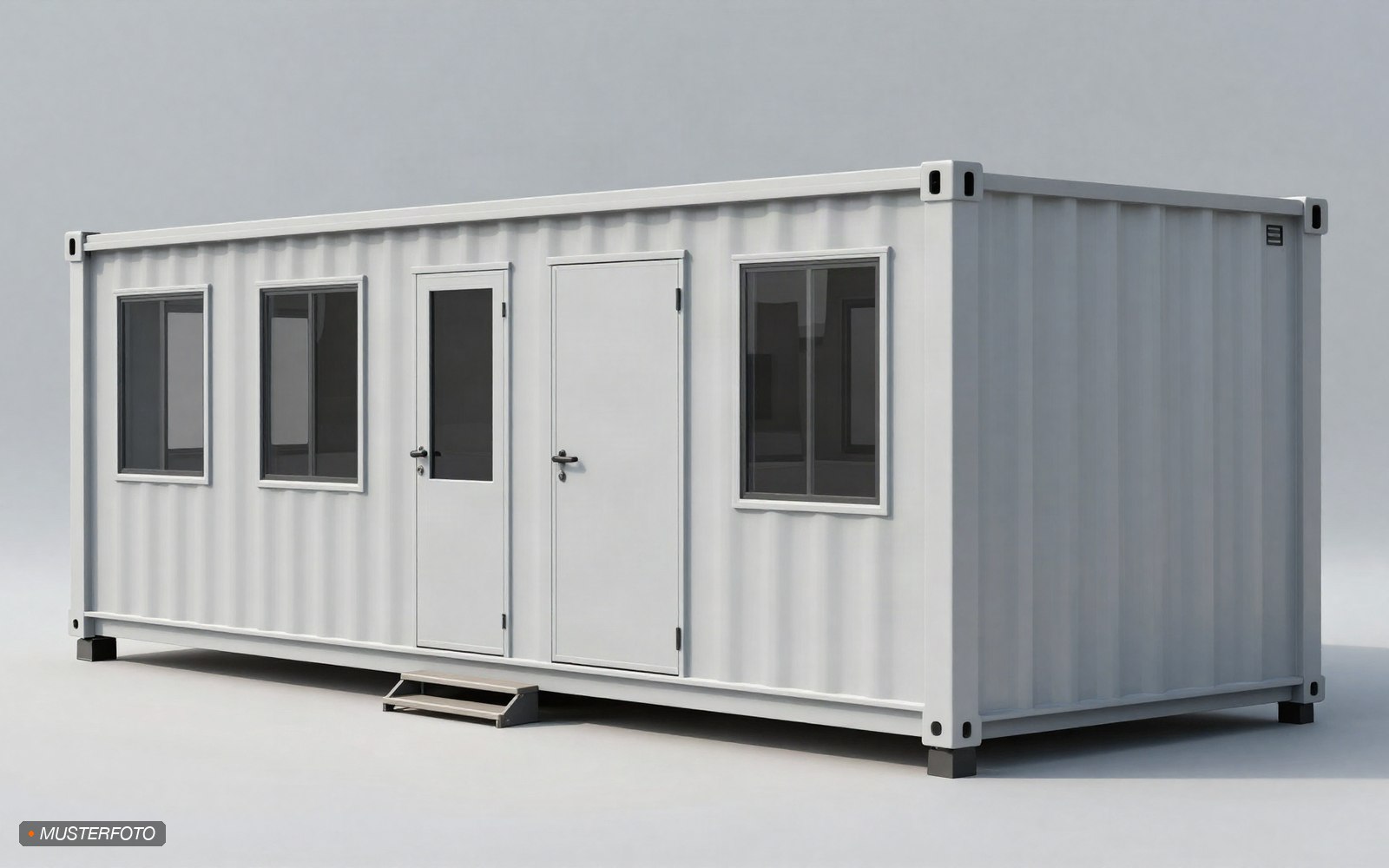 Kombinierter Raumcontainer, 6 Meter, mit Glaswand mieten