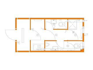Kombinierter Raumcontainer, Nutzcontainer, mit Dusche mieten