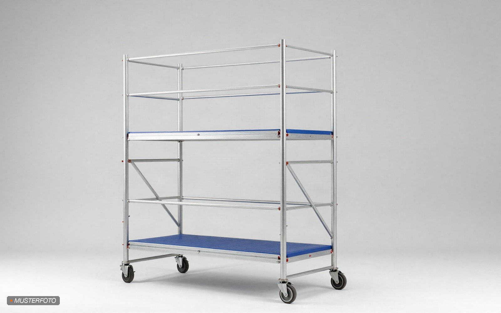 Breites Aluminium-Rollgerüst, freistehend, mit Safe-Quick Guardrail, 12,2 m hoch mieten