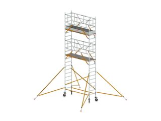 Schmales Aluminium-Rollgerüst, freistehend, mit Safe-Quick Guardrail, 9,2 m hoch mieten