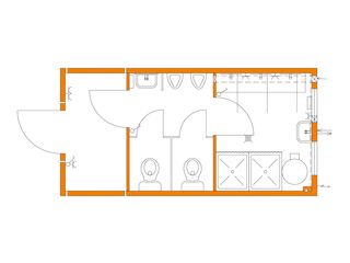 Kombinierter Raumcontainer, Sanitärcontainer, mit Dusche mieten