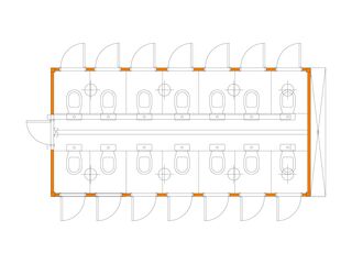 Toiletteneinheit, 6 Meter - 14 Toiletten mieten