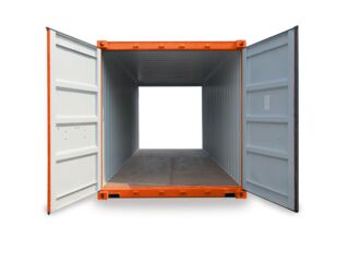 Lagercontainer mit Türen auf beiden Stirnseiten mieten