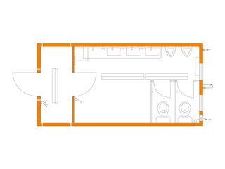Kombinierter Raumcontainer, Sanitärcontainer, Umkleideraum mieten