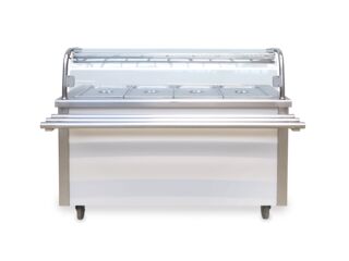 Ausgabetheke warm, 4x 1/1 GN, mit Warmhaltelampe 4,8 kW 400V 16A mieten