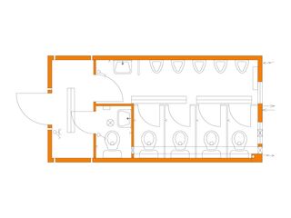 Kombinierter Raumcontainer, Toiletten mieten