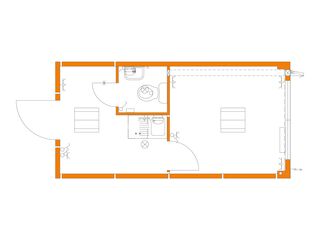Kombinierter Raumcontainer, 6 Meter, FKW mieten