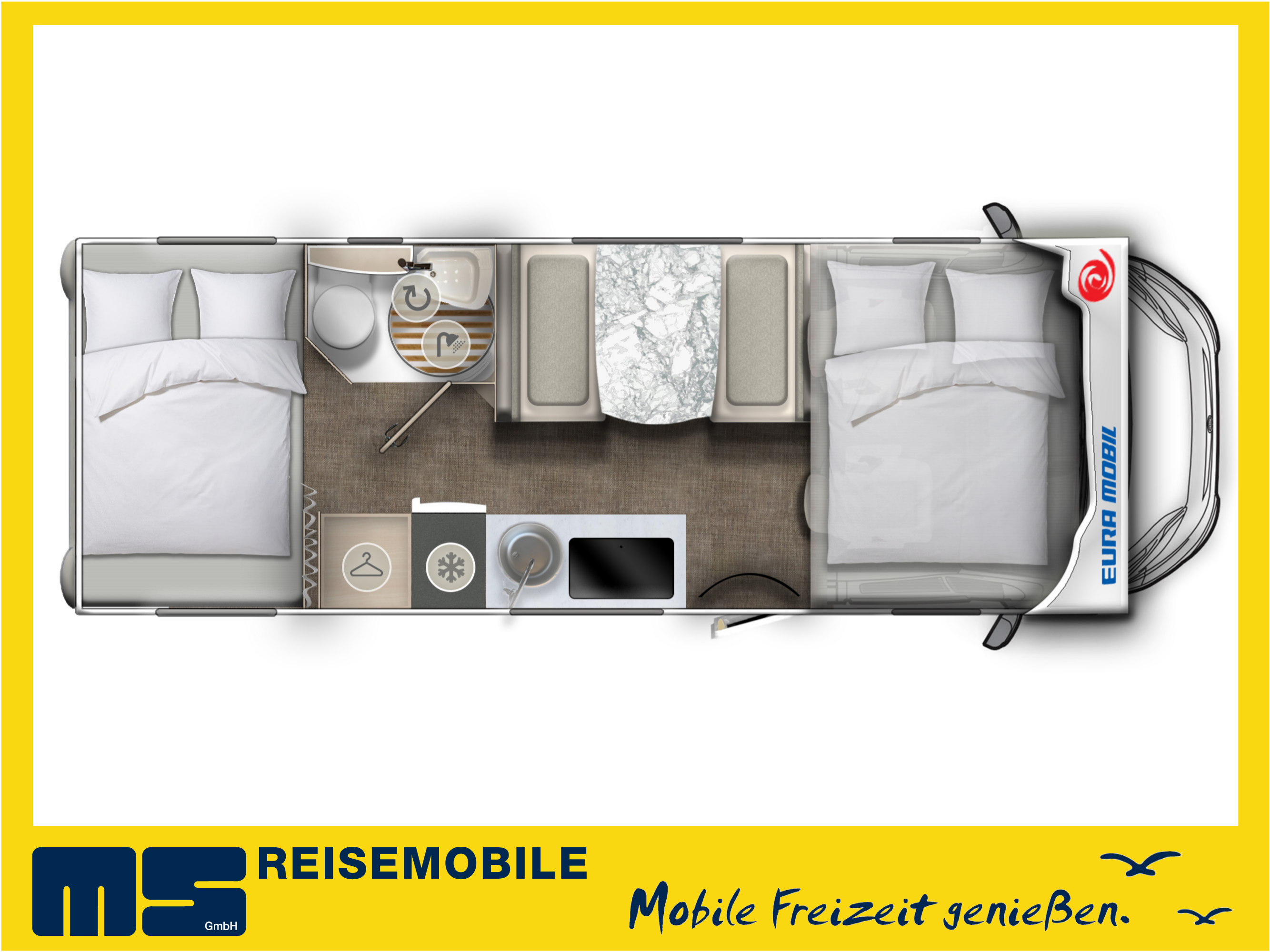 Wohnmobil - Reisemobil - Mietmobil - Modell 2026 mieten** Eura Activa One 690 HB **Bilder sind Modelbeispiele – 2