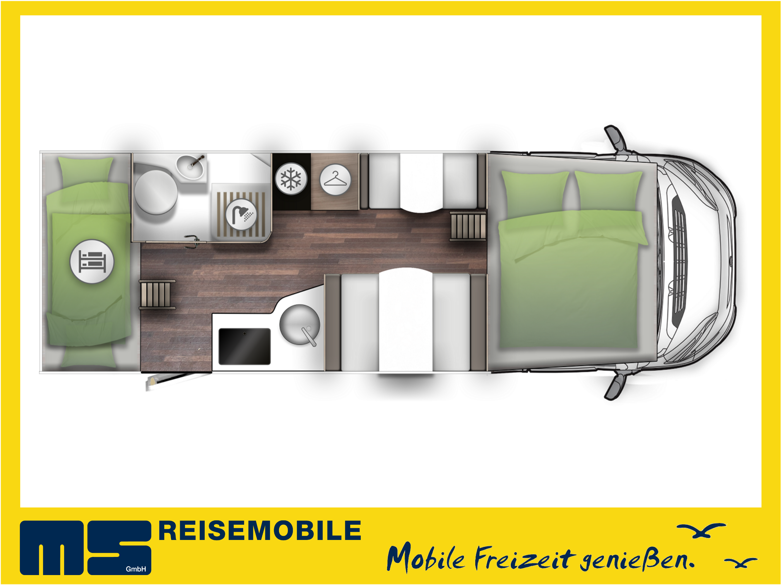 Wohnmobil - Reisemobil - Mietmobil - Modell 2026 mieten**Forster A 699 VB**Bilder sind Modellbeispiele – 2