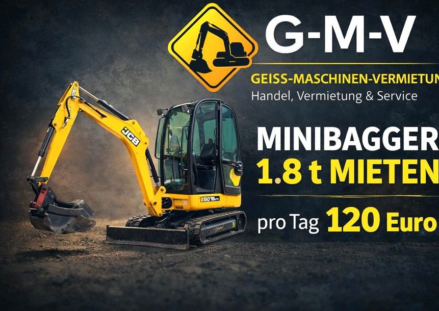 Minibagger Bagger JCB 8018 1,8t mieten in Südlohn