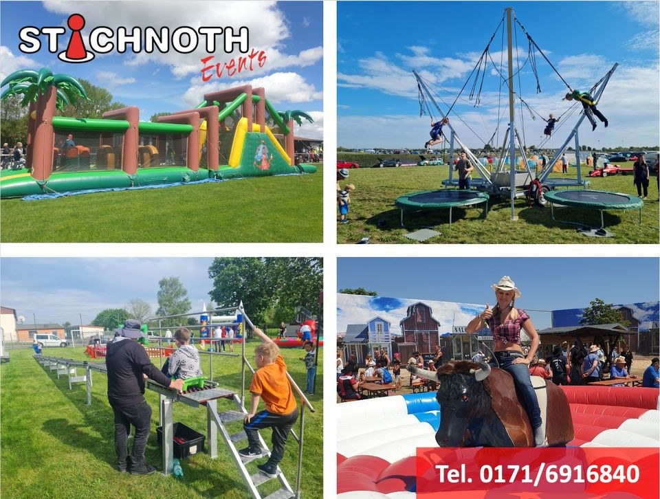 Bungee Trampolin Rodeo Rollenrutsche mieten bei Stichnoth Events