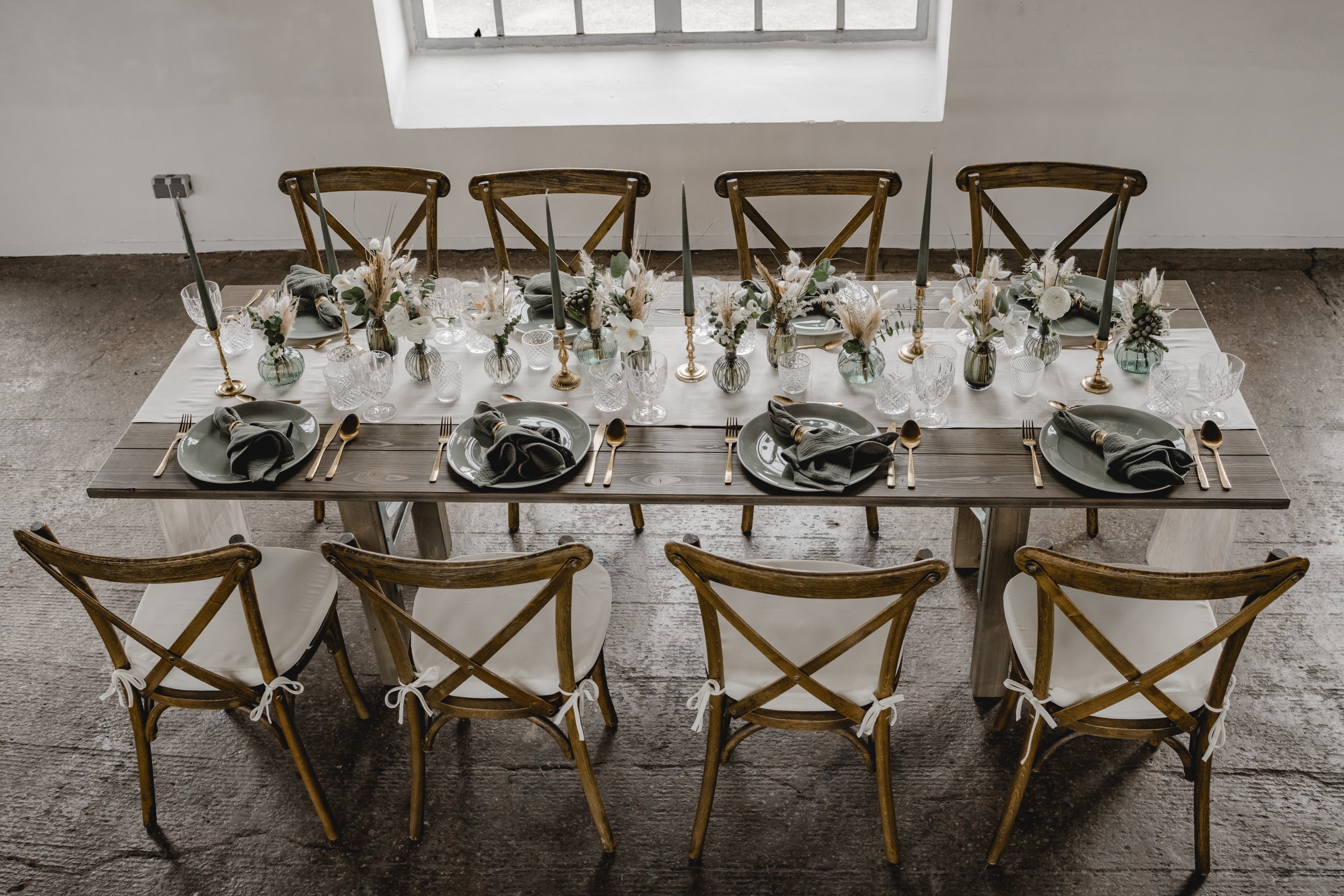 Holztisch - Handgefertigt - Boho Tisch - Rustikal - Hochzeit - 250x90 cm - bis zu 10 Personen – 3