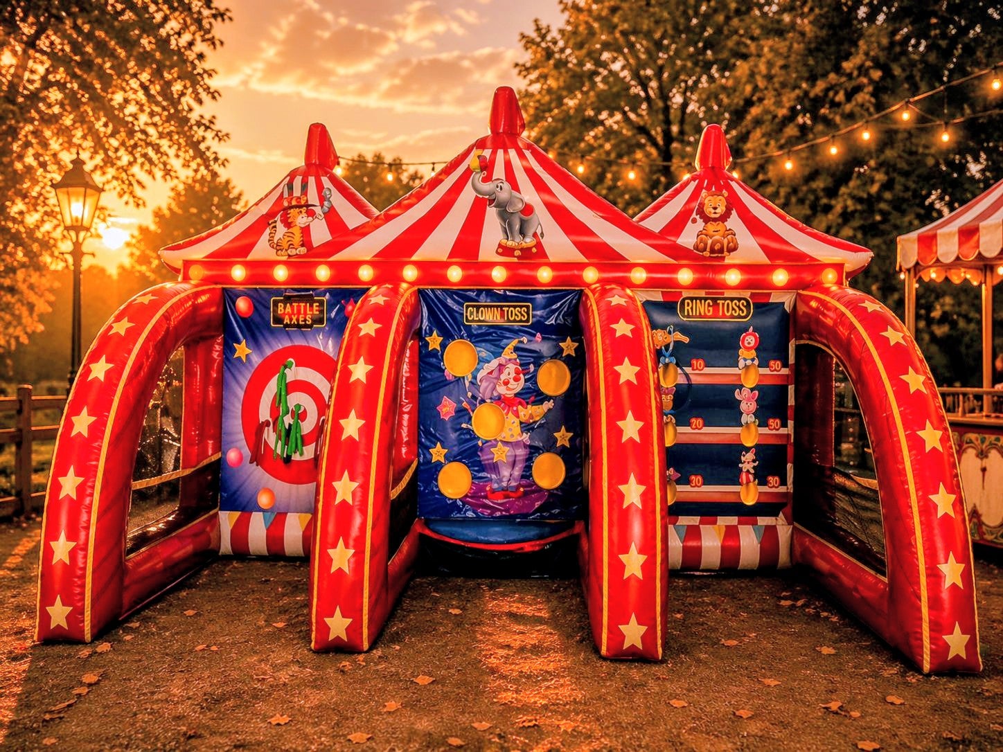 Circus Spielecenter 3 Spiele in einem "Dart, Ball, Ringe werfen" mieten