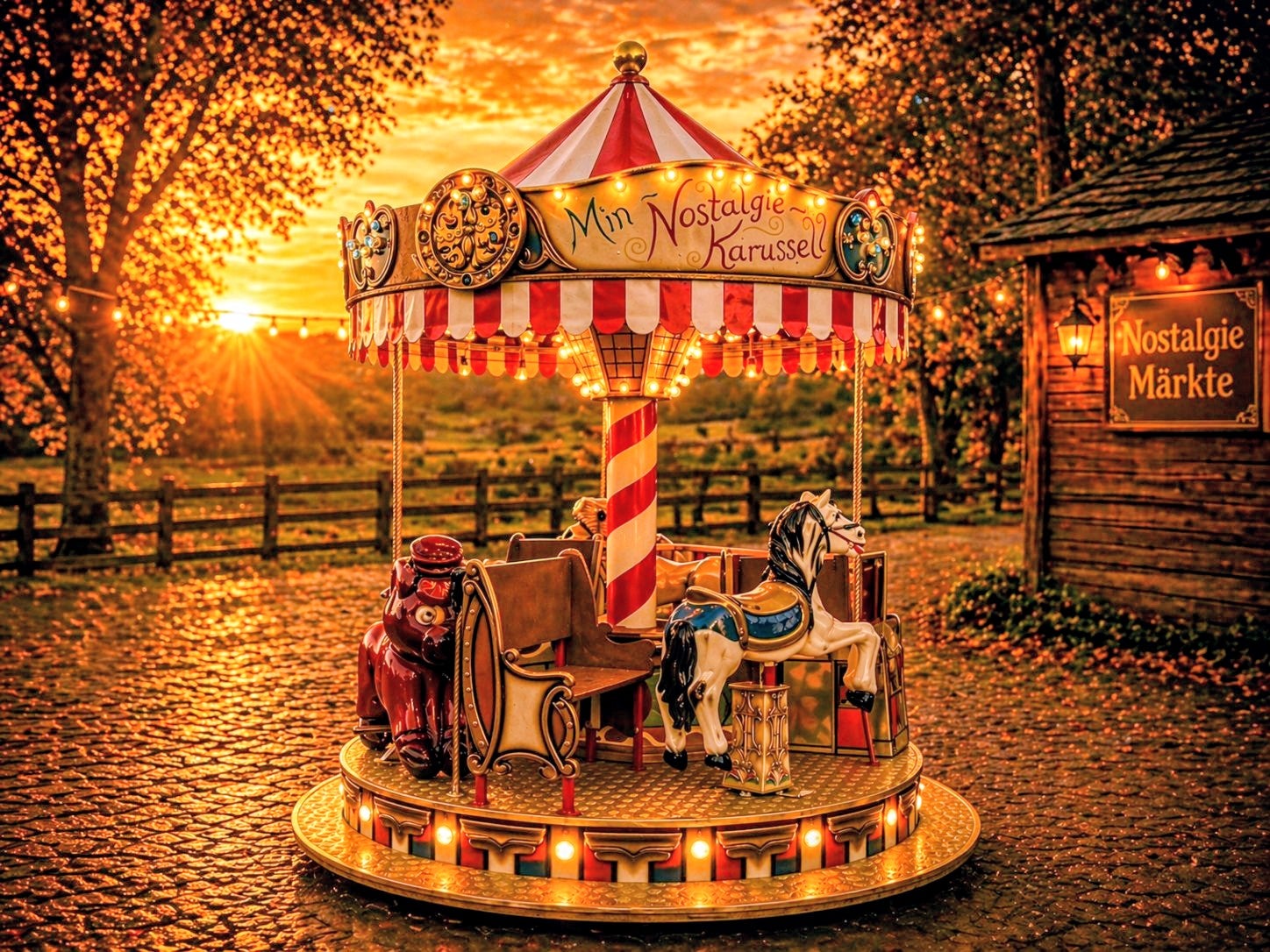 Nostalgie Kinder - Karussell "Zirkus Zauber" mit 6 bis 9 Sitzplätze mieten