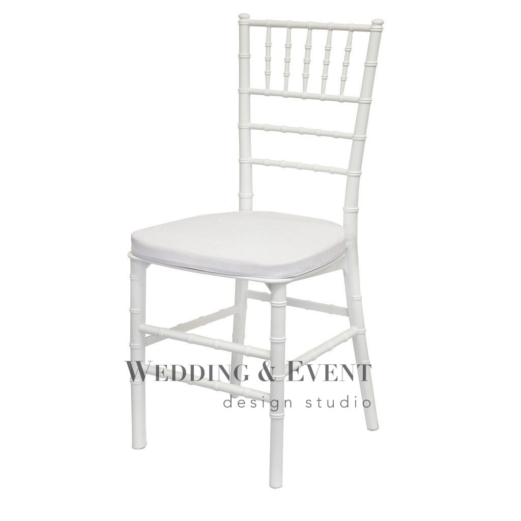 Chiavari Holz Stuhl weiss inkl. Sitzkissen Tiffany weds4rent – 2