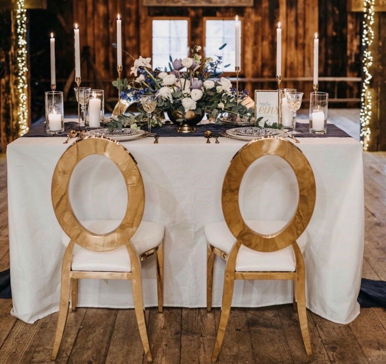 Stuhl "ABU DHABI", gold, weiss gepolstert – 4
